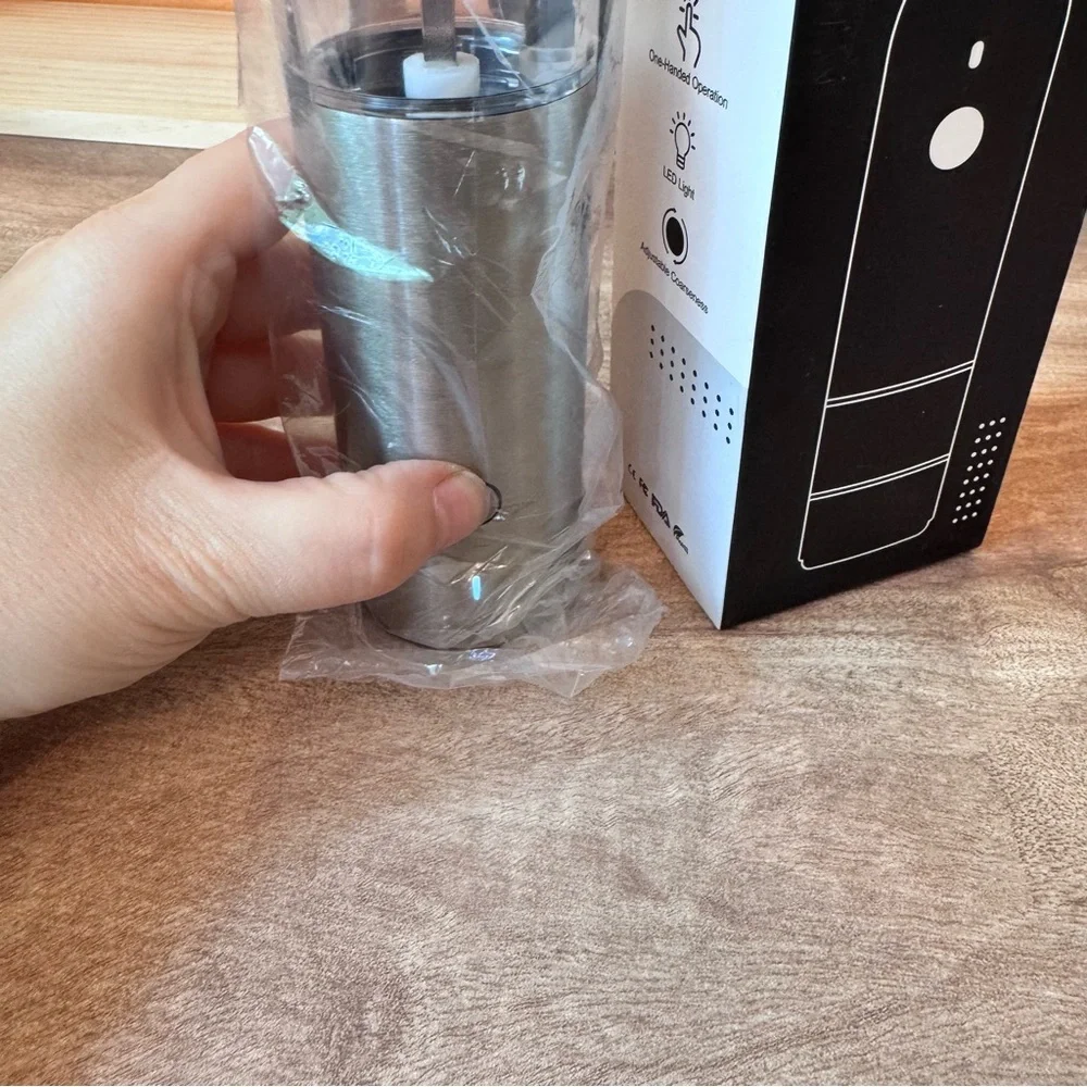 Electric Pepper Grinder Usb Rechargeable Led Lights Refillable Adjustable NIB